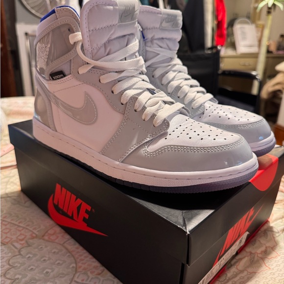 Nike Men's White and Gray High-Top Sneakers - Picture 1 of 16